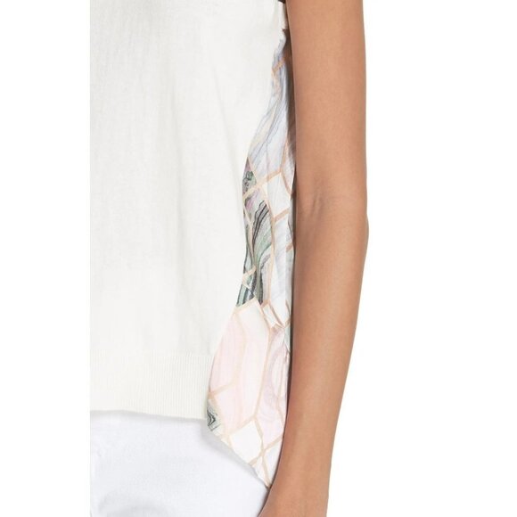 TED BAKER CLARIEY Sea of Clouds Pleated Sleeveless Knit Top - Picture 4 of 9